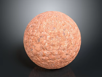 Rough Textured Wood Stone Sphere Featuring Natural Brown Color and Decorative Design 3d model