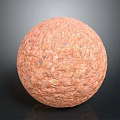 Rough Textured Wood Stone Sphere Featuring Natural Brown Color and Decorative Design