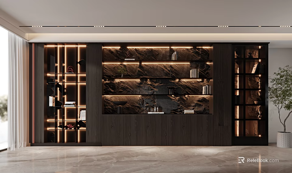 Light Luxury Bedroom Interior Design With Elegant Decor And Modern Lighting 3d model