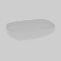 White Oval Modern Minimalist Washbasin With Smooth Surface And Central Drain Hole