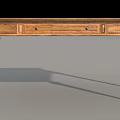 Wooden Office Desk With Carved Legs And Drawers On Gray Background