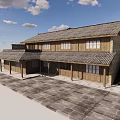 Traditional Chinese Ancient Architecture With Wooden Structure And Tile Roof Courtyard Design