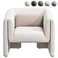 Modern Beige Upholstered Single Sofa With Wide Arms For Living Room Design