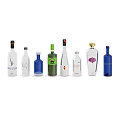 Assorted Wine And Liquor Bottles With Glassware And Beverage Cans Collection