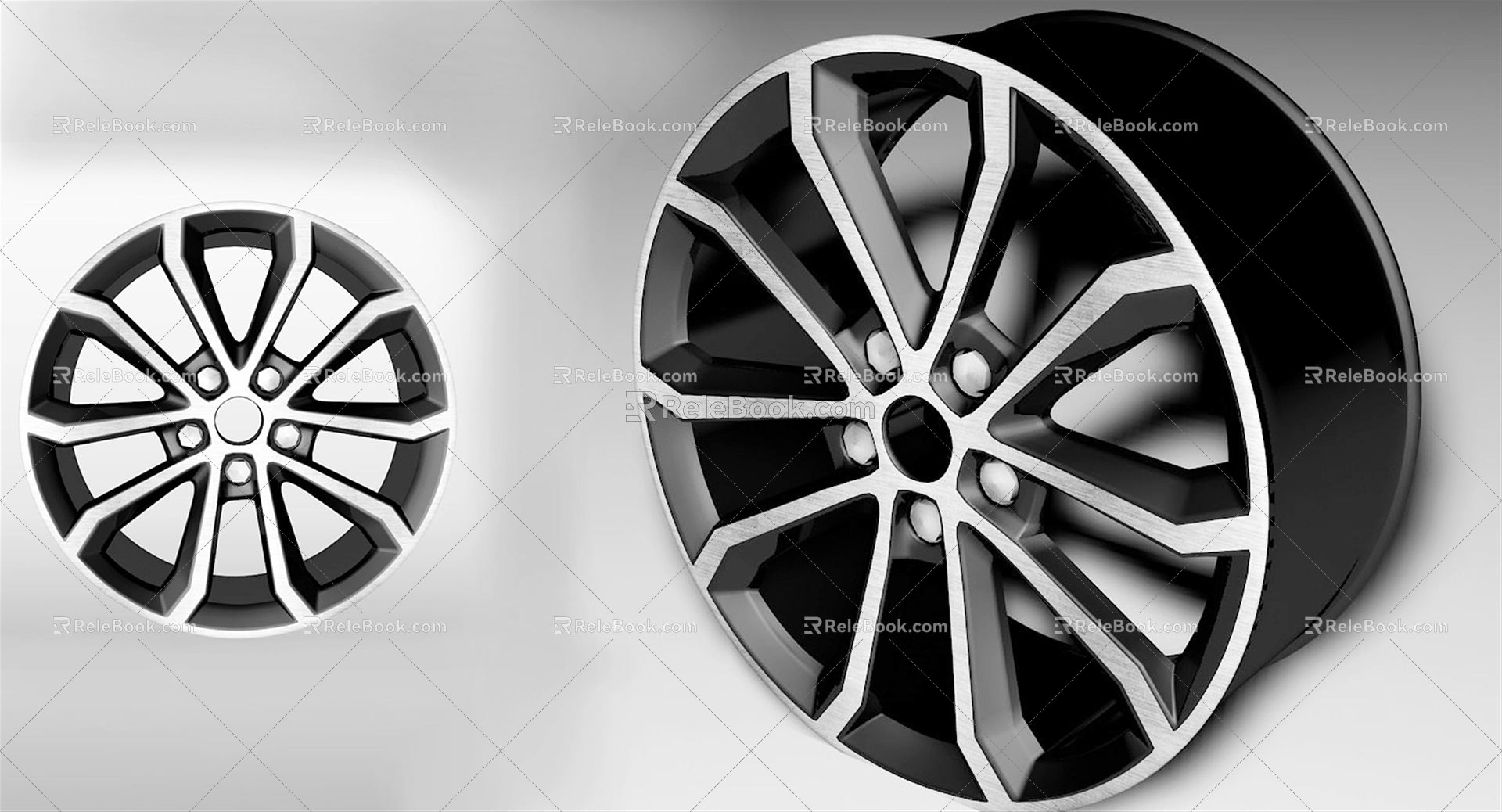 Modern hub wheel wheel hub automobile wheel automobile vehicle parts automobile wheel wheel rim 3d model