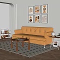 Modern Cream Style Sofa Coffee Table Cream Sofa Coffee Table 3d model