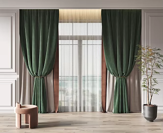 Modern Curtains 3d model