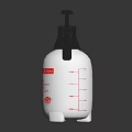 Household White Pressure Spray Bottle For Cleaning With Black Nozzle Red Label