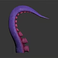 Vibrant Purple Pink Marine Animal Tentacle With Suction Cups And Smooth Surface Design
