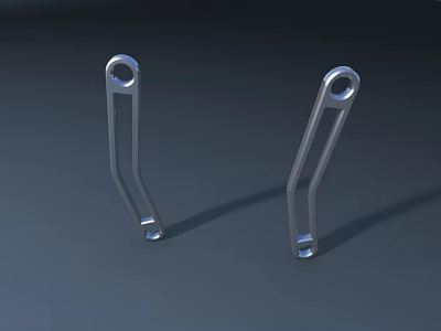 Sturdy Silver Metal Desk Legs With Hole Design For Modern Workspace 3d model