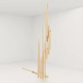 Handcrafted Artistic Wooden Musical Instrument With Stick In White Room Corner