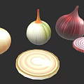 Variety of Fresh Colorful Onions Whole and Sliced on Black Background