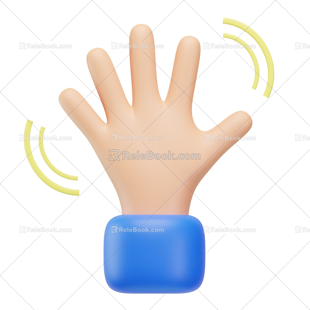 Modern cartoon small hand small gesture 3d model