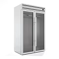 Commercial Double Glass Door Refrigerator With Stainless Steel Body And Transparent Doors