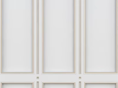 Clean White Paneled Wall Design With Elegant Vertical And Horizontal Lines 3d model
