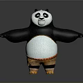 Kung Fu Panda Game Movie Character 3D Model With Open Arms And Friendly Expression
