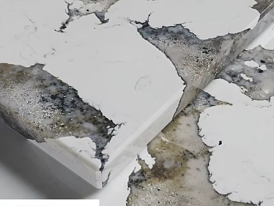 Elegant White Marble Countertop With Natural Gray Veins And Smooth Surface 3d model