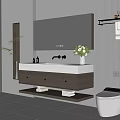 Modern Wooden Bathroom Vanity Cabinet With Double Sink Large Mirror Drawers Shelf And Natural Light