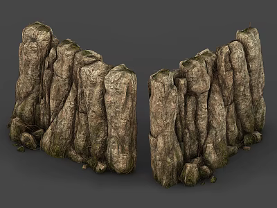 Rustic Stone Wood Decorative Panel With Natural Texture And Stacked Structure 3d model