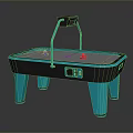 Modern Blue Air Hockey Table With Electronic Scoreboard And Sturdy Legs
