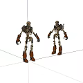 Game Movie Skeleton Characters With Mechanical Armor And Orange Boots