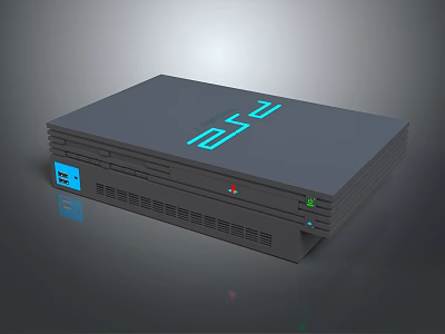 Sleek Gray Entertainment Device With Blue LED Digital Display For Home Media Use 3d model