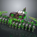 Green Agricultural Multi Row Planter Machine with Seed Units and Storage Tank for Farm Planting