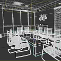 Modern Conference Room Interior With Long Wooden Table Black Chairs And Large Windows