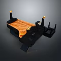 Home Decorative Wooden Storage Shelf with Black Base and Golden Accents
