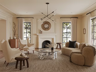 French Living Room 3d model