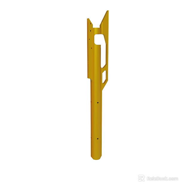 Industrial Yellow Long Strip Mechanical Component With Holes And Slots Design 3d model 