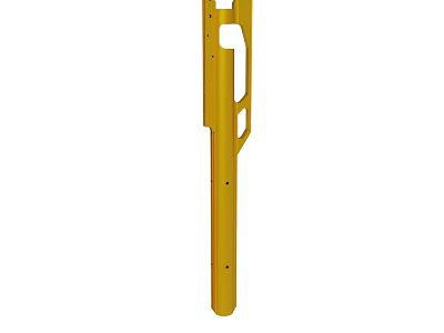 Industrial Yellow Long Strip Mechanical Component With Holes And Slots Design 3d model