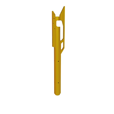 Industrial Yellow Long Strip Mechanical Component With Holes And Slots Design 3d model