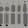 Decorative Mirrors with Various Shapes Metal Frames Wall Mounted and Floor Standing 3d model