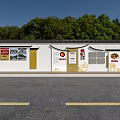 Building Exterior Wall With Publicity Boards Rural Revitalization Posters And Green Trees Blue Sky Background