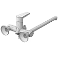 Modern faucet extended faucet in-wall type single-cooled balcony laundry mop pool rotatable wall out splash-proof spout household faucet 3d model