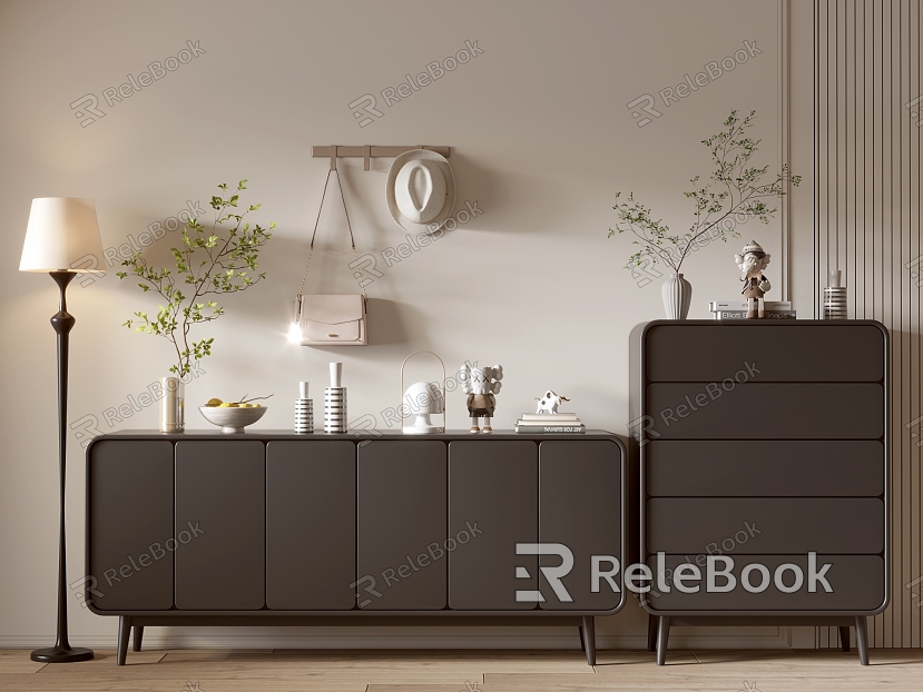 Modern Black Cabinet Whole Cabinet Sideboard Cabinet Balcony Cabinet Storage Cabinet Entrance Cabinet model