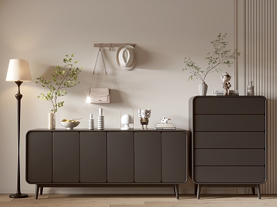 Modern Black Cabinet Whole Cabinet Sideboard Cabinet Balcony Cabinet Storage Cabinet Entrance Cabinet 3d model