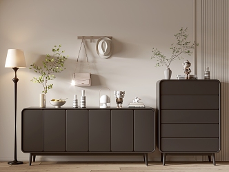 Modern Black Cabinet Whole Cabinet Sideboard Cabinet Balcony Cabinet Storage Cabinet Entrance Cabinet 3d model