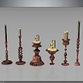 Red Decorative Candle Holders With Various Designs Spiral Base And Classic Styles For Home Decor