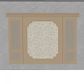 Elegant Bedroom Accent Wall With Floral Pattern Panel Design And Ornate Frame 3d model