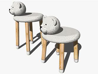 Modern Children's Chair Table and Chair 3d model