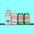 Jianlibao Canned Drinks In White And Green Colors On Light Blue Background