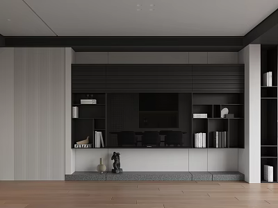 Modern TV Stand With Storage Shelves And Cabinets For Living Room Interior Design 3d model