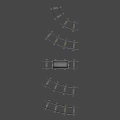 Wooden Rail Tracks With Curved Sections And Mine Cart On Gray Background