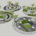 Modern Square Round View 3d model