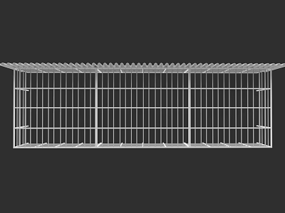 White Metal Grille Structure With Vertical And Horizontal Bar Design 3d model