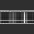 White Metal Grille Structure With Vertical And Horizontal Bar Design