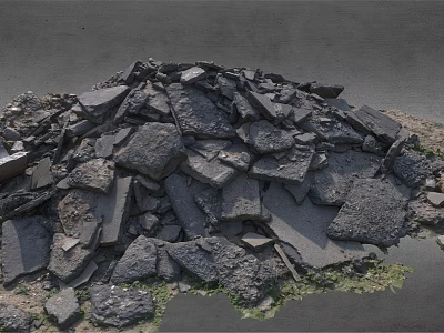 Natural Stone Rocks Pile With Rough Pieces For Construction And Landscaping Material Use 3d model