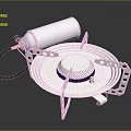 Portable Silver Gas Stove With Gas Canister Metal Stand And Circular Burner